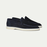 Mocassino Classico in Pelle Scamosciata Blu Navy