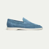 Mocassino Classico in Camoscio Blu Oceano