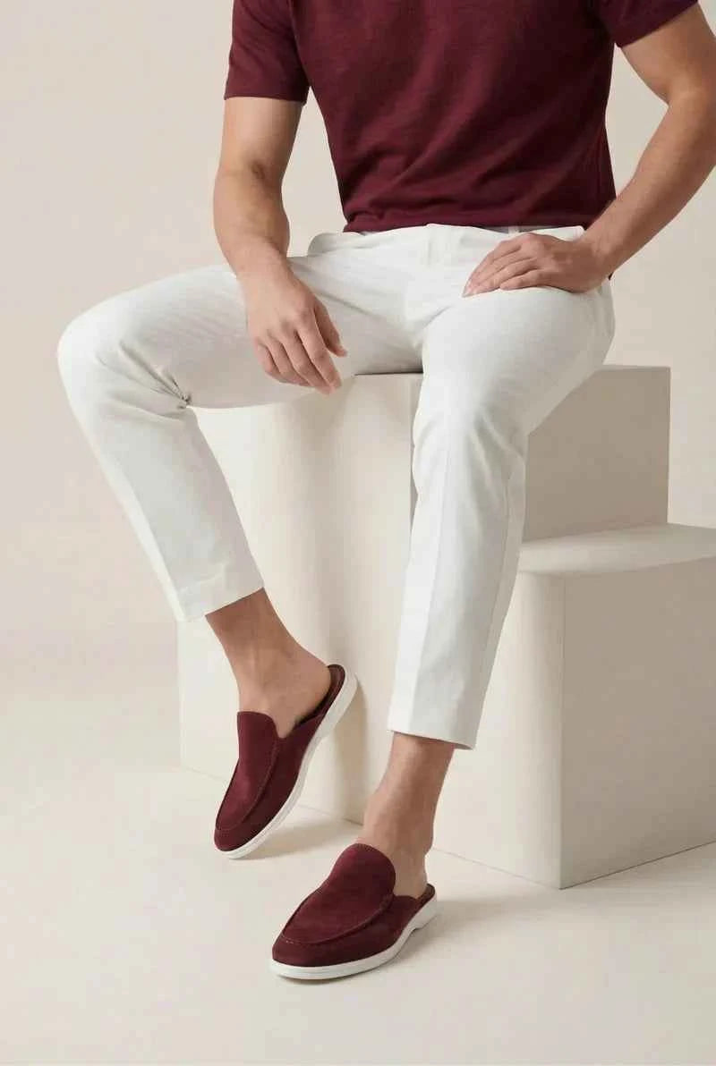 Mule Yacht in Suede Bordeaux