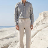 Set in Lino Pisa Maniche Lunghe Grigio/Beige