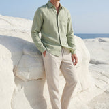 Set in Lino Pisa Maniche Lunghe Verde Menta/Beige